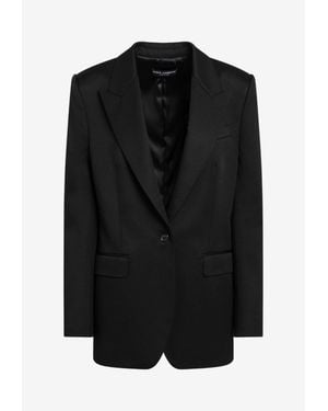 Dolce & Gabbana Single-Breasted Wool Jacket - Black