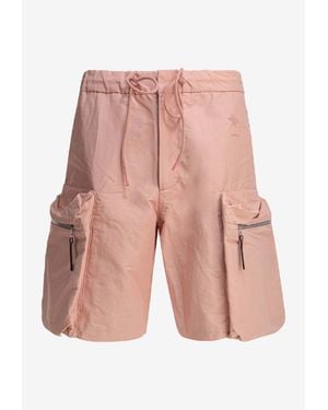 Goldwin Logo Embroidered Cargo Shorts - Pink
