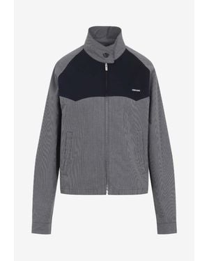 Miu Miu Blouson Gingham Jacket - Gray