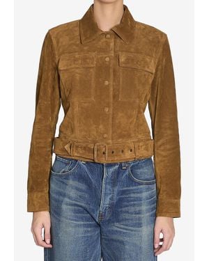 Saint Laurent Vintage Suede Leather Jacket - Blue