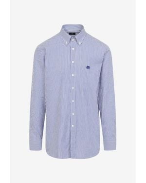 Etro Roma Long-Sleeved Stripe Shirt - Blue