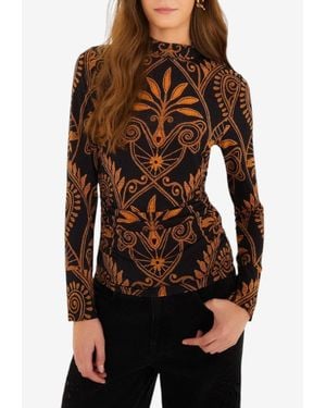 FARM Rio Ainika Ruched Waist Blouse - Black