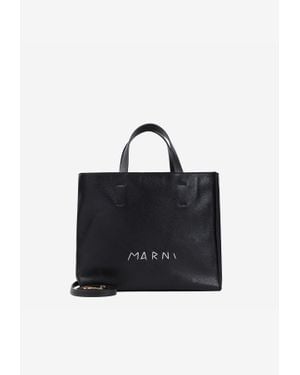 Marni Museo Logo-Embroidered Tote Bag - Black