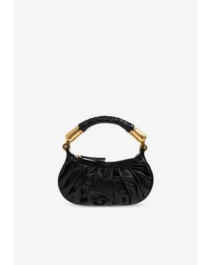Balmain Mini Ébène Calf Leather Handbag - Black