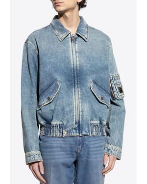 Dolce & Gabbana Distressed Denim Jacket - Blue