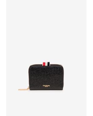 Thom Browne Pebble Grain Zip-Around Wallet - Black