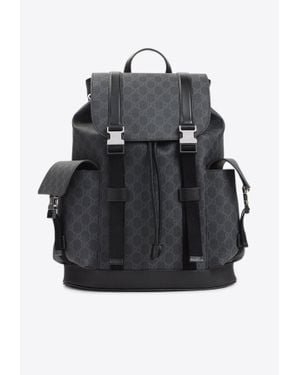 Gucci All-Over Logo Backpack - Black