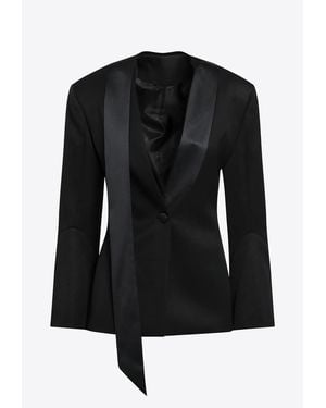 The Attico Virgin Wool Tuxedo Jacket - Black