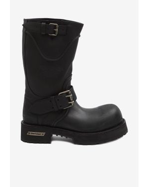 Balenciaga Venom Calf Leather Mid-Calf Boots - Black