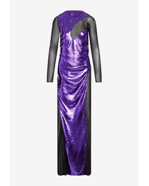 Tom Ford Sequined Maxi Dress - Purple