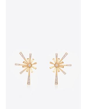 Falamank Diamond Blooms Collection 18-Karat Earrings With Diamonds - White