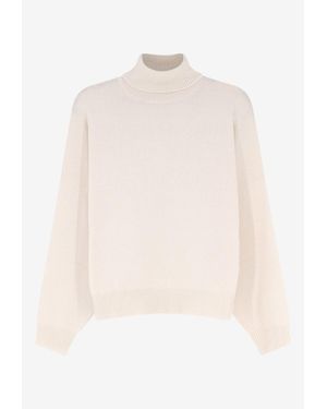 Brunello Cucinelli Monili High-Neck Sweater - White