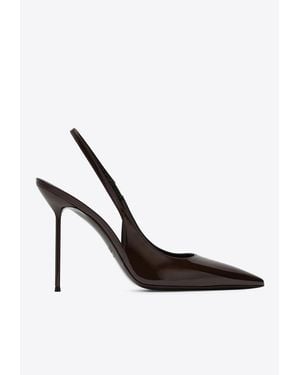 Paris Texas Lidia 105 Patent Leather Slingback Pumps - White
