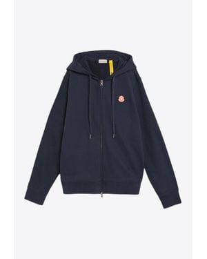 Moncler X Gilga Farm By Donald Glover Logo Patch Zip-Up Hoodie - Blue