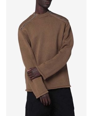 Oamc Peacemaker Mock-Neck Ribbed Sweater - Brown