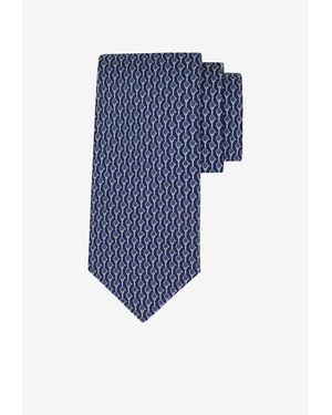Ferragamo Tennis Print Silk Tie - Blue