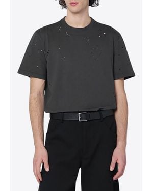 Golden Goose Logo-Embroidered Crewneck T-Shirt - Black