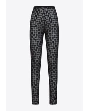 Givenchy Semi-Sheer Monogram Leggings - Black