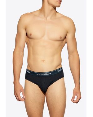 Dolce & Gabbana Logo Waistband Briefs - Blue