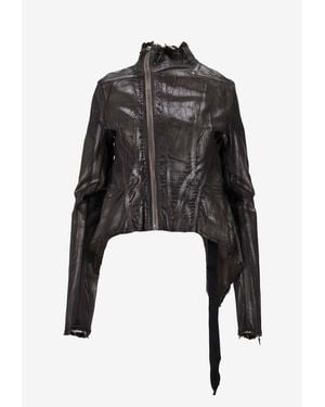 Rick Owens Asymmetrical Zip-Front Jacket - Black