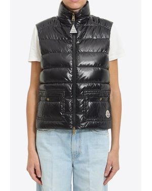 Moncler Frelon Zip-Up Down Vest - Black
