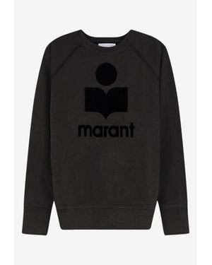 Isabel Marant Milly Ny Flocked Logo Sweatshirt - Black