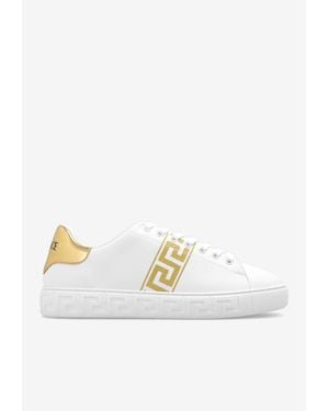 Versace Greca Lurex Low-Top Sneakers - White