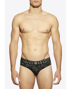 Versace Barocco Jacquard Briefs - Black