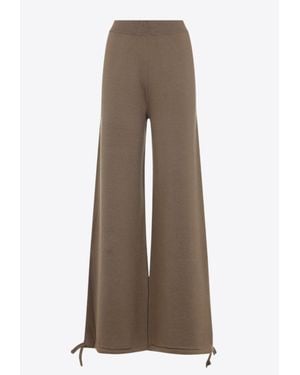 Max Mara Nigeria Wool Wide-Leg Pants - Brown