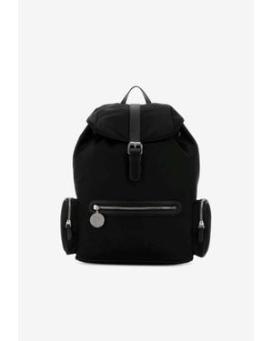 Stella McCartney Dartmoor Drawstring Flap Backpack - Black