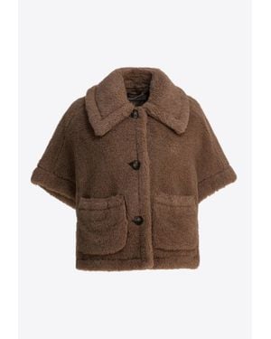 Max Mara Newterzo Alpaca Wool Teddy Coat - Brown