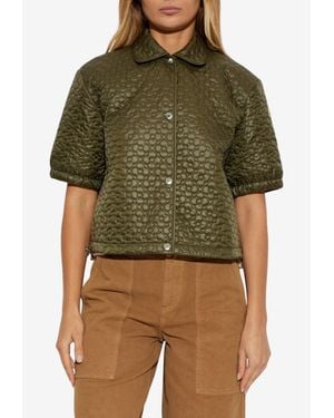 Moncler Quilted Short-Sleeved Shirt - Green