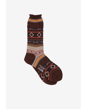 Antipast Geometric Pattern Socks - Brown