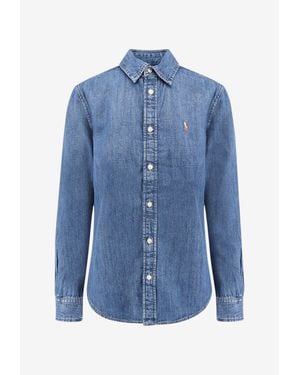 Polo Ralph Lauren Long-Sleeved Denim Shirt - Blue