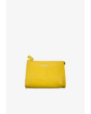 LA ROSE Leather Make-Up Pouch - Yellow