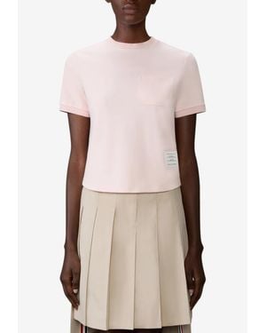 Thom Browne Name Tag Patch T-Shirt - Natural