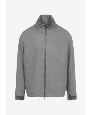 Sease Laminated Zip-Up Jacket - Gray