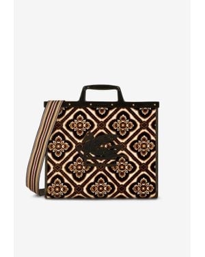 Etro Medium Love Trotter Jacquard Tote Bag - Black