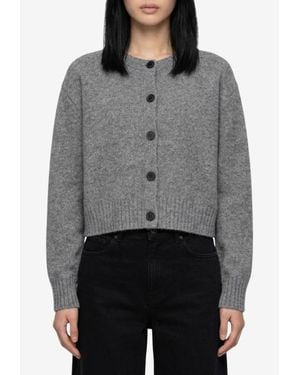 Loulou de Saison Remus Cropped Cardigan - Grey
