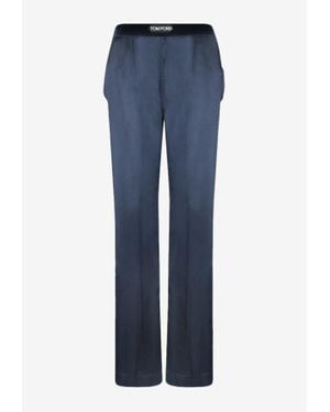 Tom Ford Silk Pj Pants - Blue