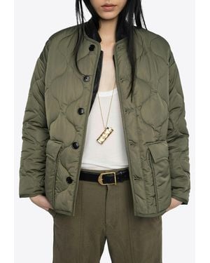 Zadig & Voltaire Short Quilted Parka Bunji Jacket - Green