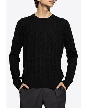 Dolce & Gabbana Monogram Jacquard Silk Sweater - Black