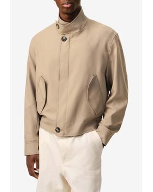 Ami Paris Harrington Woven Jacket - Natural