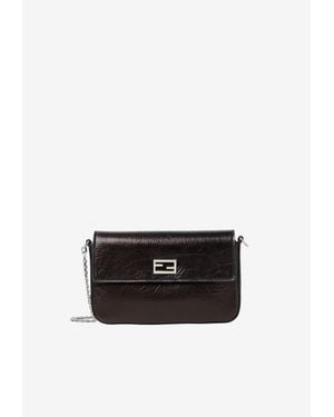 Fendi Tube Ff Baguette Chain Clutch - White