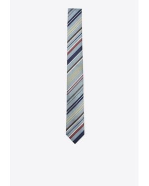 Paul Smith All-Over Stripes Silk Tie - White