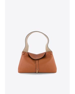 REE PROJECTS Florencia Pebbled Leather Shoulder Bag - White