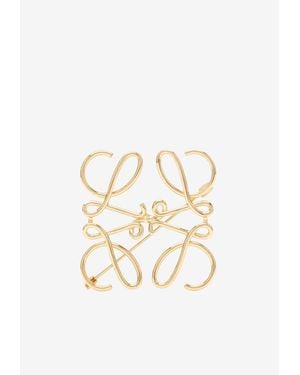Loewe Anagram Metal Brooch - White