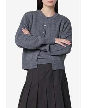 DUNST Relaxed Cashmere-Blend Cardigan - Blue