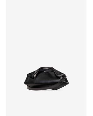 McQueen Manta Calf Leather Clutch Bag - Black