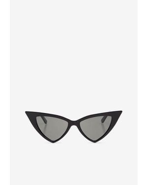 McQueen Sharp Cat-Eye Sunglasses - White